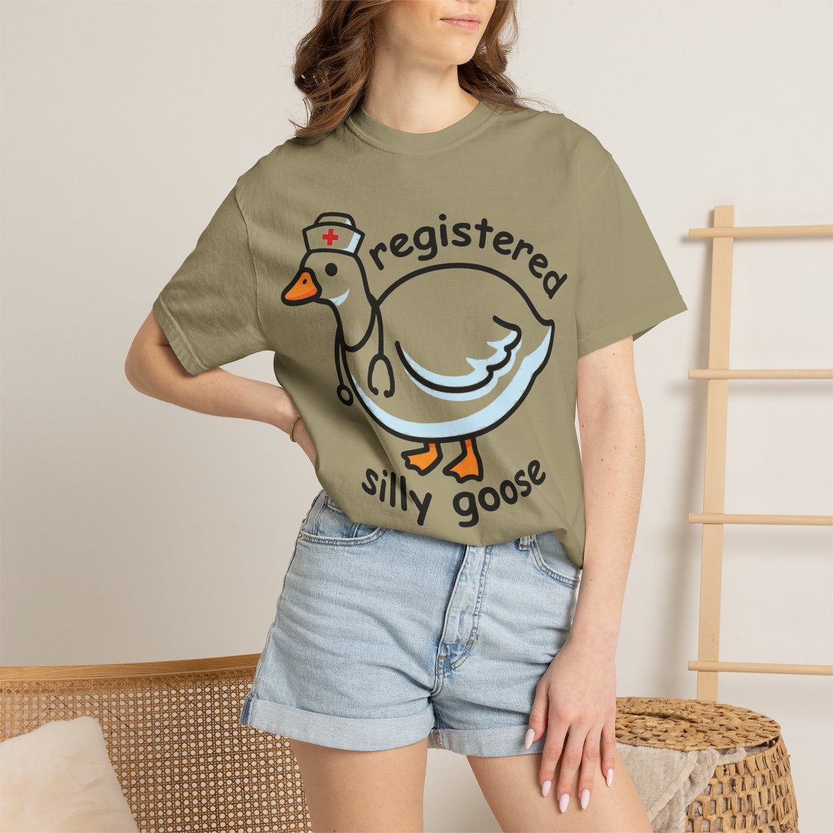 Registered Silly Goose Wide Shirt, Long Neck Nurse Goose Tee, Funny Nurse Shirt, RN Gift