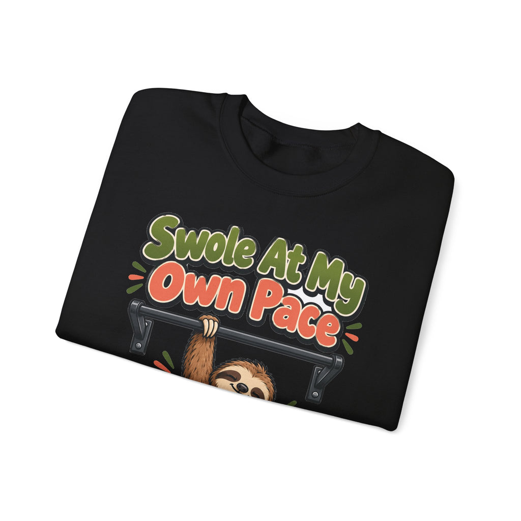 Funny Gym Sweatshirt Swole At My Own Pace | Sloth Weightlifting Sweatshirt | Funny Workout Sweatshirt | Gym Gift