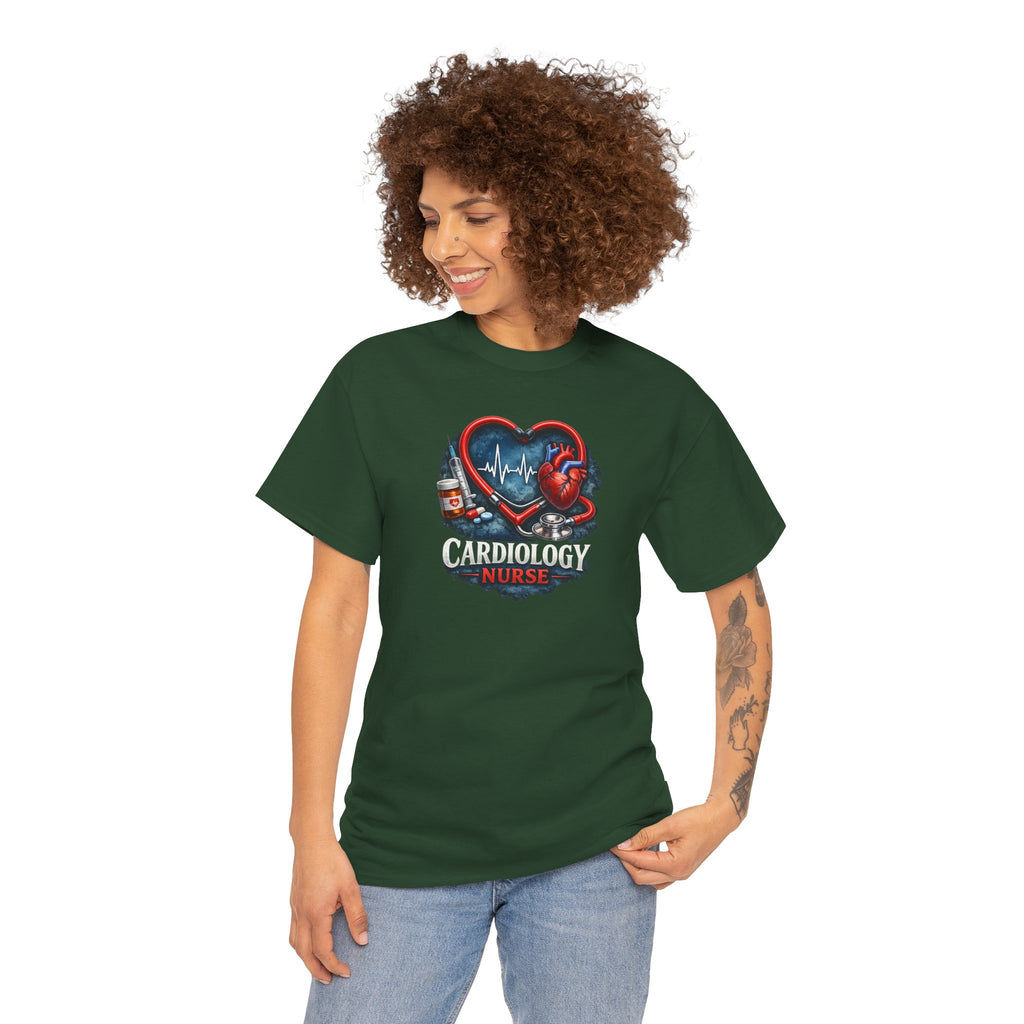 Cardiology Nurse T-Shirt — Heartbeat Stethoscope Design