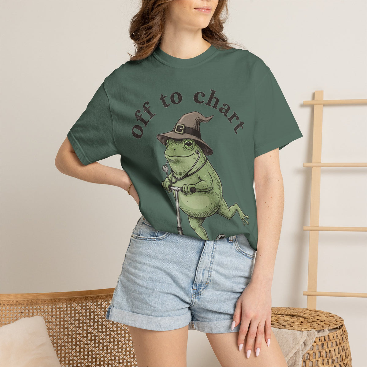 Off To Chart Shirt, Witch Hat Frog Nurse Scooter Tee, Funny Charting RN Shirt, Nurse Gift