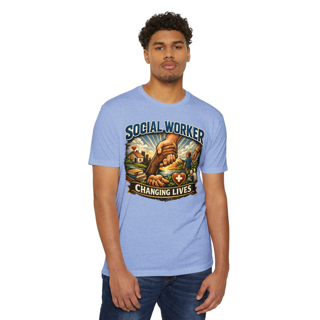 Social Worker T-Shirt — "Changing Lives" Graphic Tee for Caregivers & Advocates