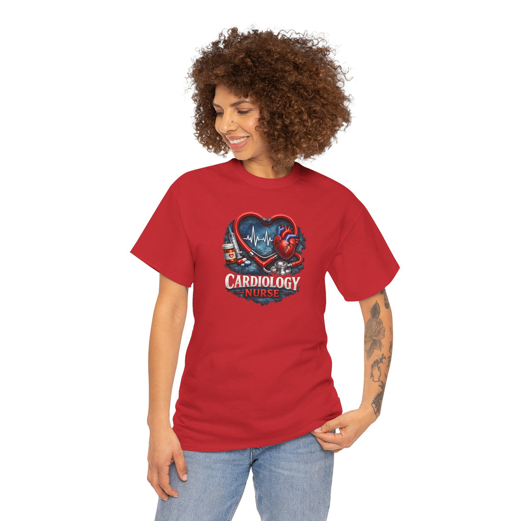 Cardiology Nurse T-Shirt — Heartbeat Stethoscope Design