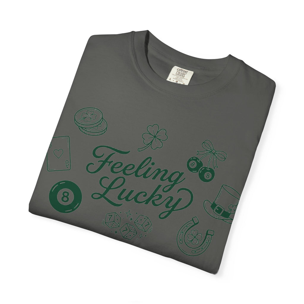 Feeling Lucky Shirt, St Patricks Day Charms Tee, Green Clover Dice Shirt, Lucky Charm Gift