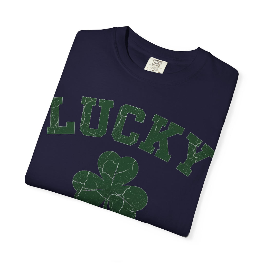Lucky Big Shamrock Shirt, Bold Varsity Clover Tee, St Patricks Day Shirt, Irish Gift