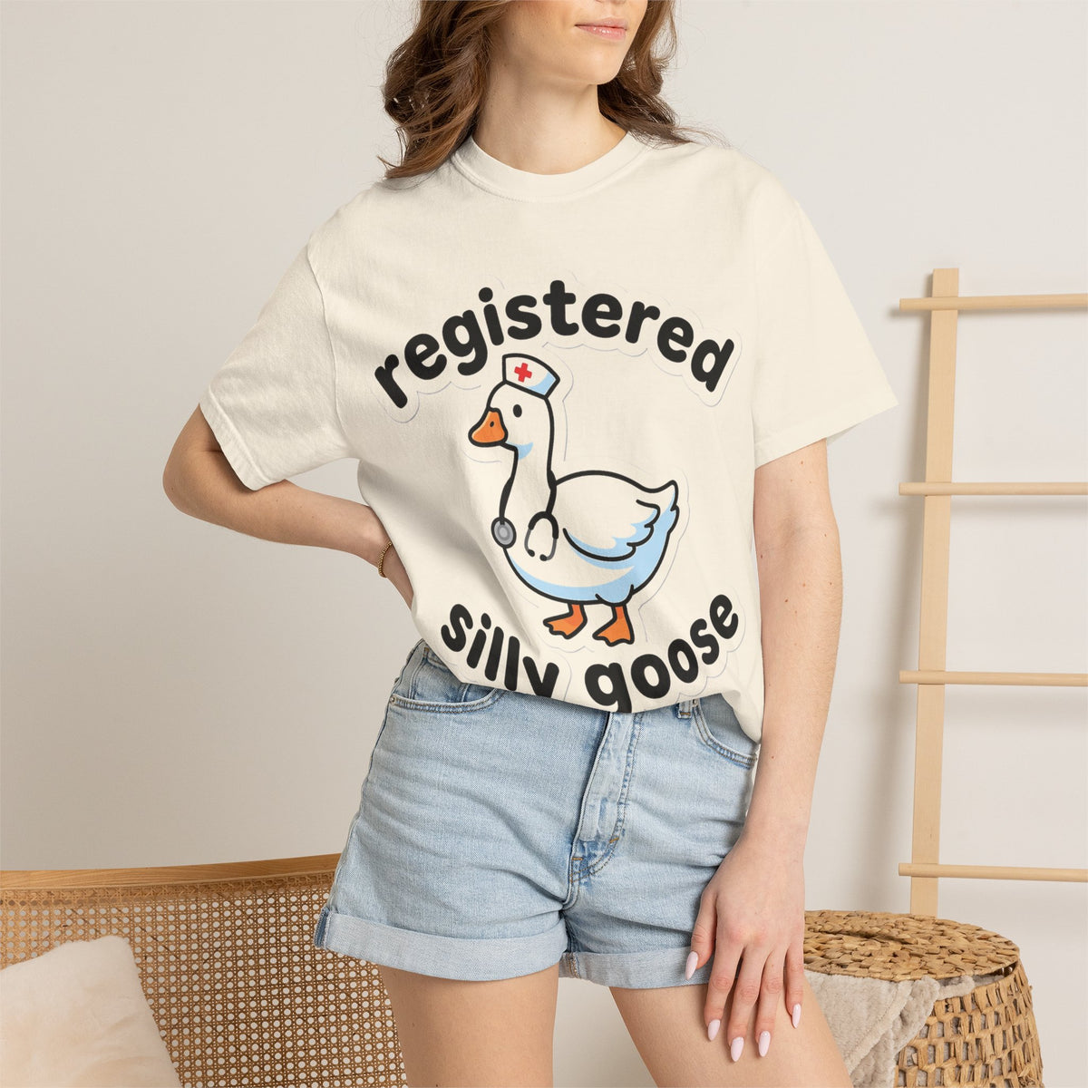 Registered Silly Goose Sticker Style Shirt, Die Cut Nurse Goose Tee, Funny RN Shirt, Nurse Gift