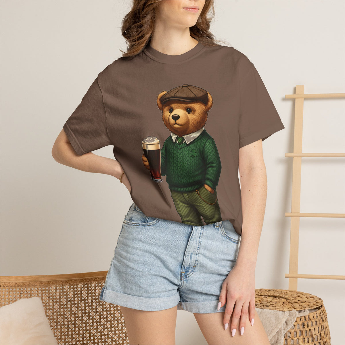 Irish Teddy Bear Pint Shirt, Shamrock Sweater Bear Tee, St Patricks Day Pub Shirt, Irish Gift