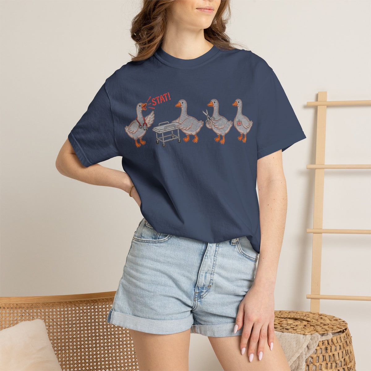 Nurse Goose Squad Stat Shirt, Funny ER Geese Tee, Night Shift Nurse Shirt, RN Team Gift