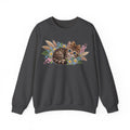 Cute Kitten Sweatshirt, Leopard Bow Floral Cat Sweatshirt, Coquette Cat Lover Gift, Tabby Kitten Pampas Flowers Sweatshirt, Cat Mom Boho Swe