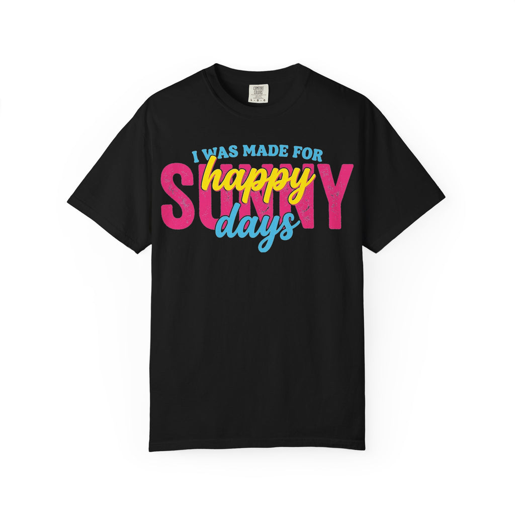 Happy Sunny Days Wide Shirt, Retro Layered Type Summer Tee, Bright Vacation Shirt, Summer Gift
