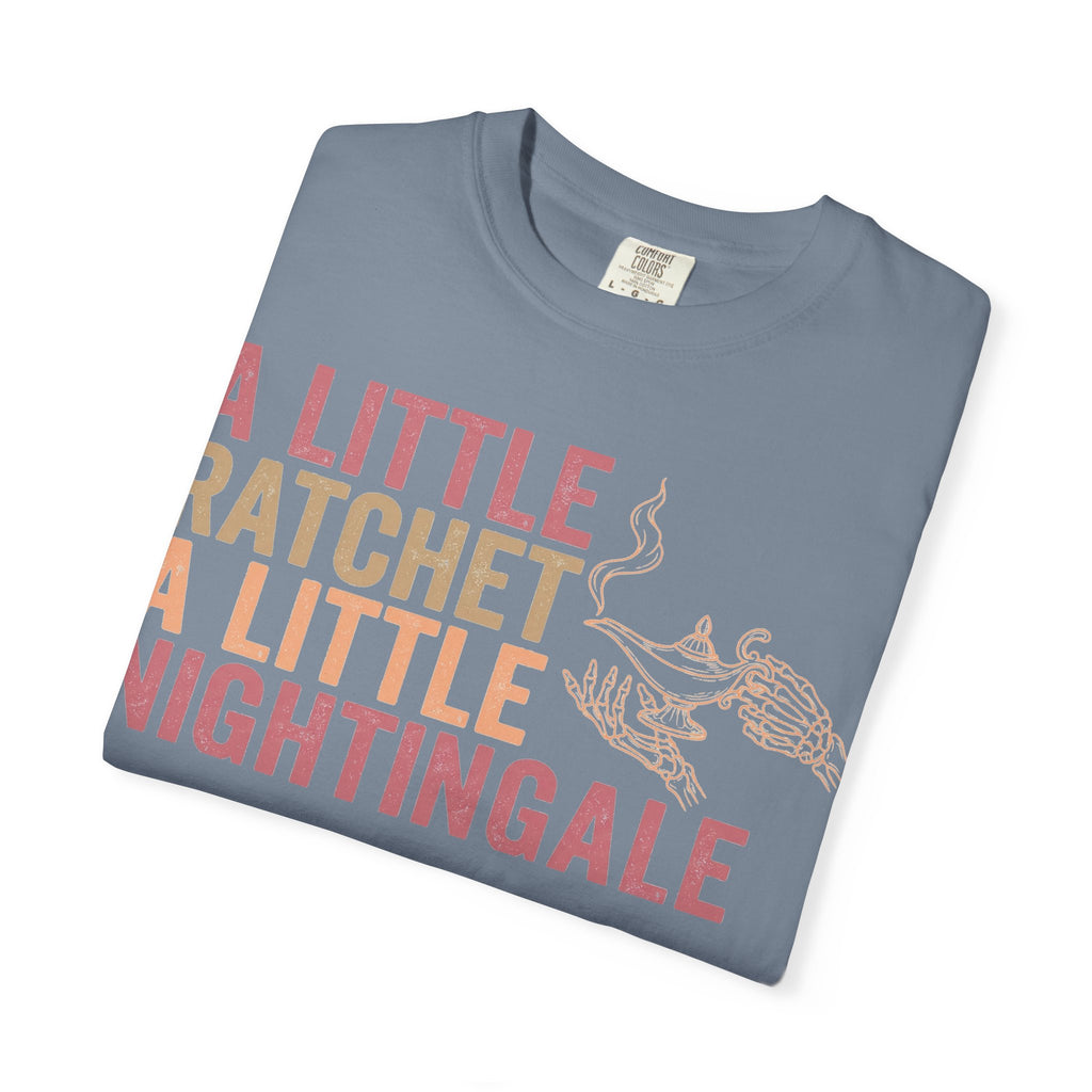 A Little Ratchet A Little Nightingale Shirt, Funny Nurse Shirt, Skeleton Hand Lamp Nurse Tee, Sarcastic RN Gift
