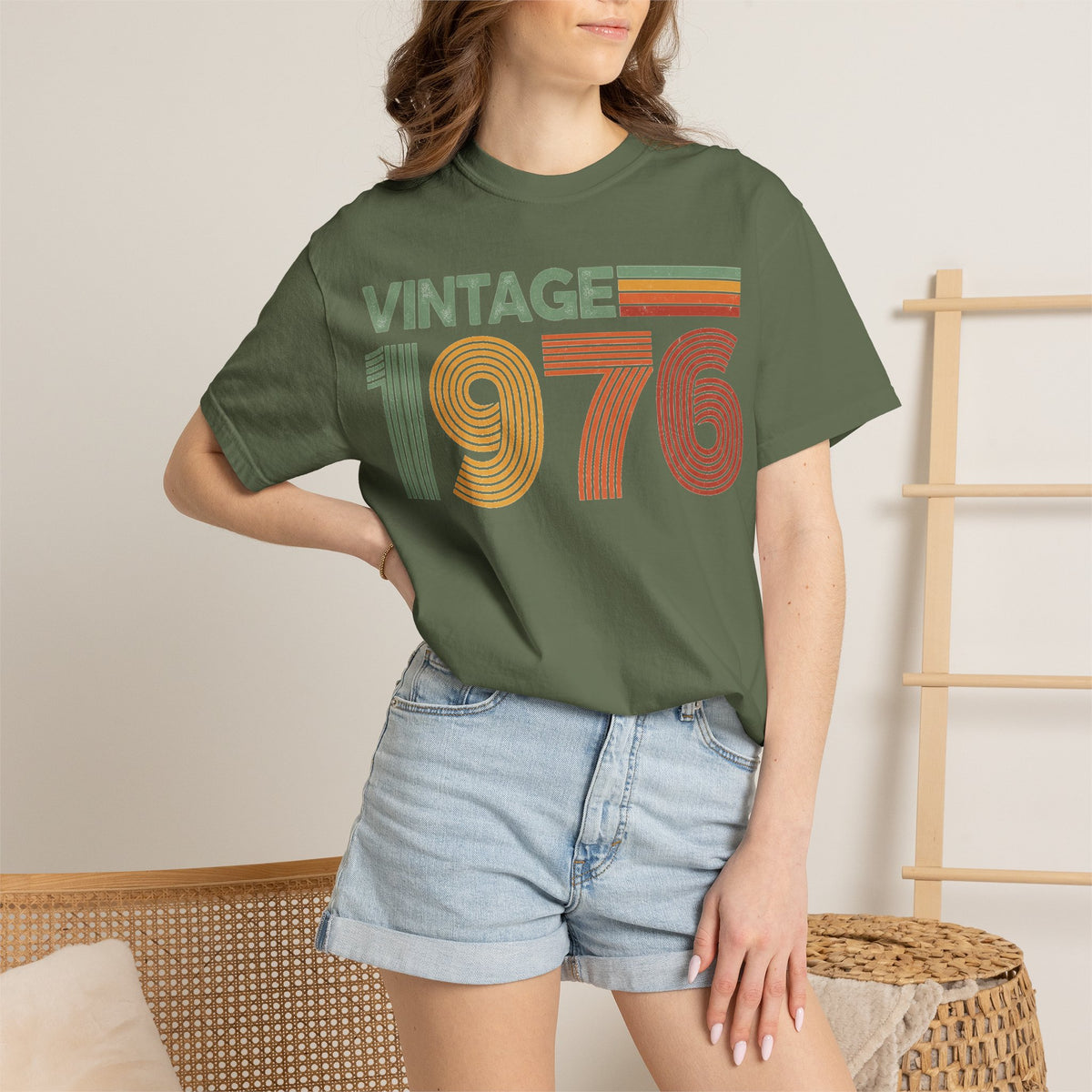 Vintage 1976 Classic Shirt, Seventies Stripe Birthday Tee, Born In 1976 Shirt, 50th Birthday Gift