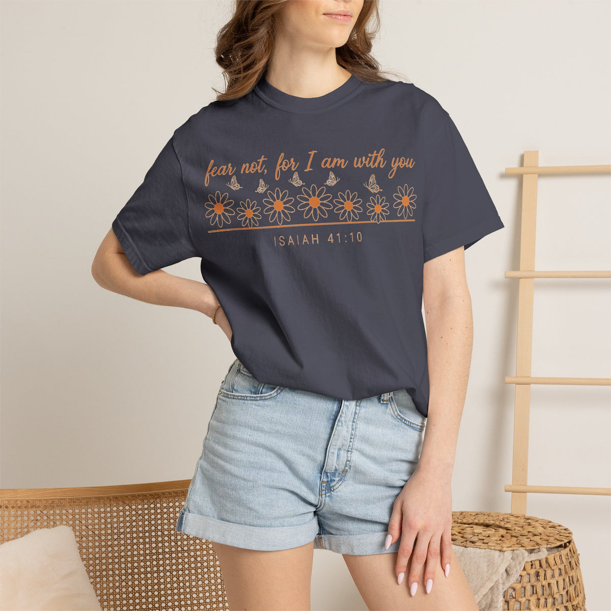 Fear Not For I Am With You Shirt, Isaiah 41:10 Daisy Tee, Christian Bible Verse Shirt, Faith Gift