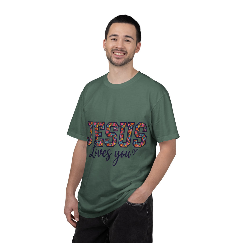 Jesus Loves You Shirt, Floral Varsity Christian Tee, Faith Statement Shirt, Church Gift
