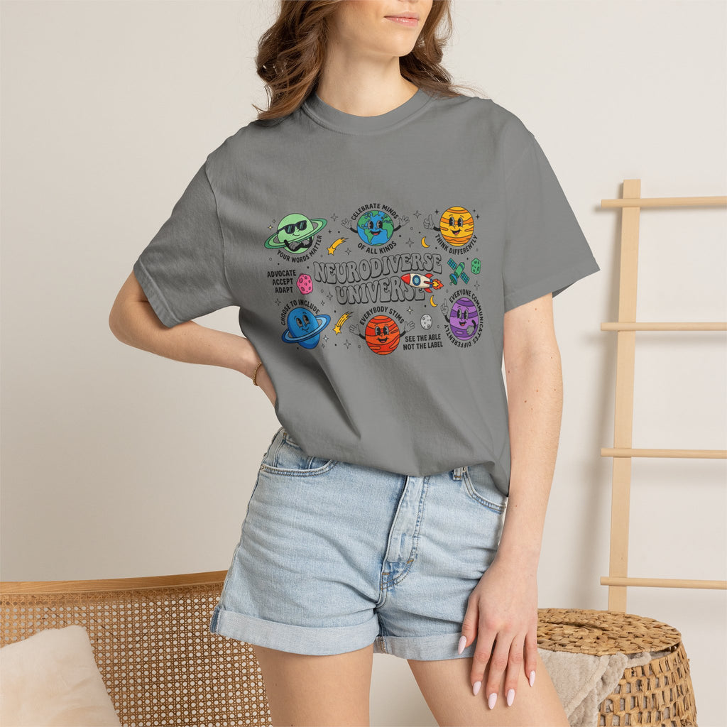 Neurodiverse Universe Wide Shirt, Autism Acceptance Planets Tee, Inclusion Teacher Shirt, SPED Gift
