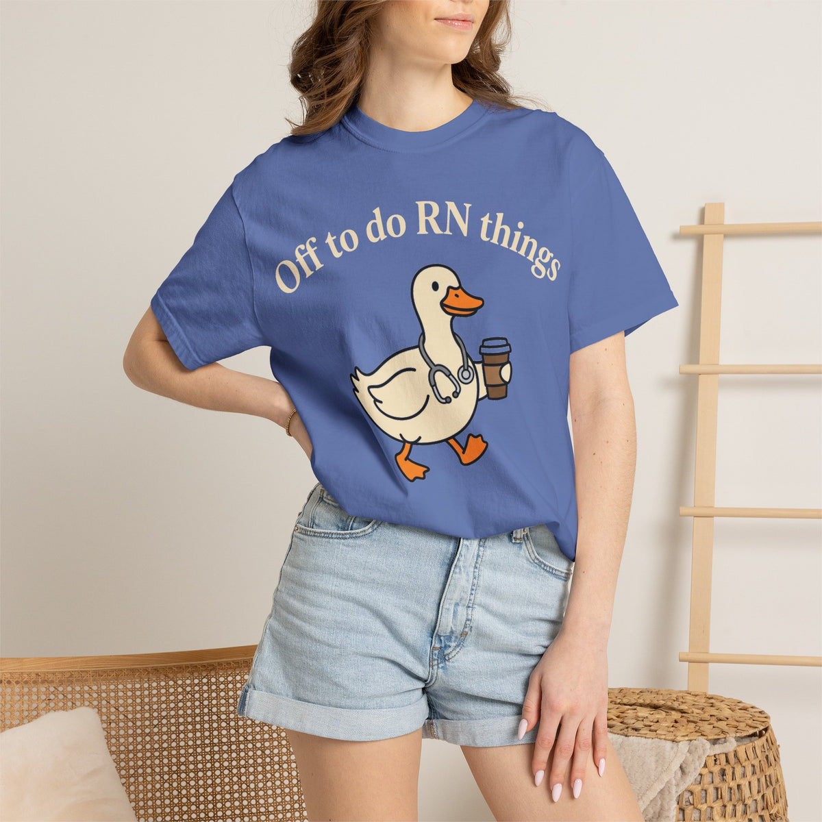 Off To Do RN Things Shirt, Funny Nurse Duck Coffee Tee, Stethoscope Duck Shirt, Nurse Gift
