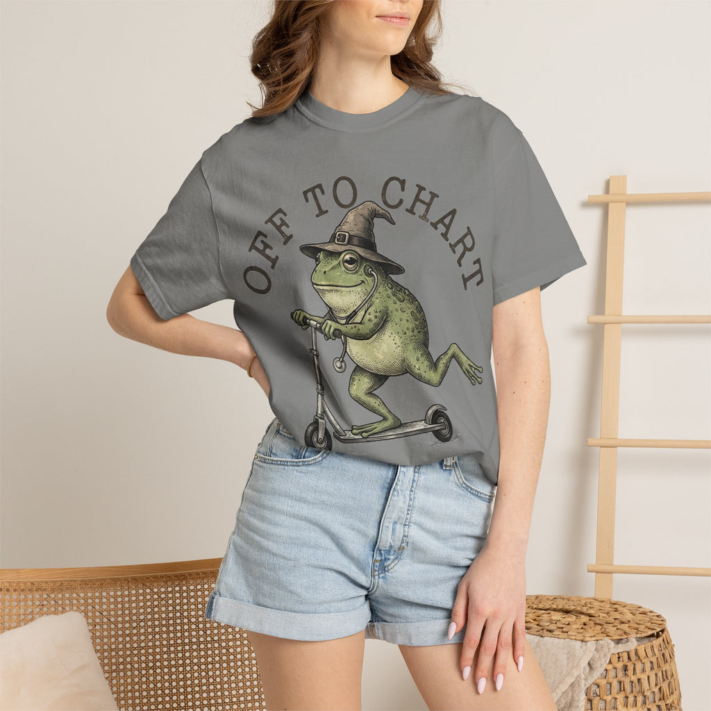 Off To Chart Bold Shirt, Engraved Frog Nurse Scooter Tee, Funny Night Shift Shirt, Nurse Gift