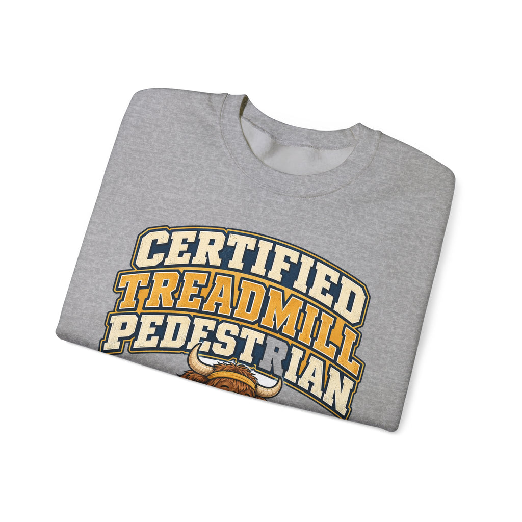 Funny Gym Sweatshirt Certified Treadmill Pedestrian Yak Sweatshirt, Gym Gift For Men Women, Weightlifting Humor Sweatshirt