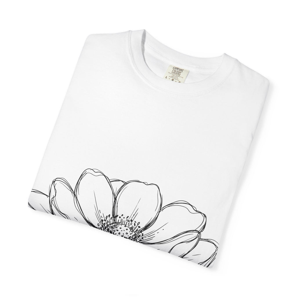 Anemone Flower Line Art Shirt, Minimal Botanical Drawing Tee, Single Bloom Shirt, Plant Lover Gift