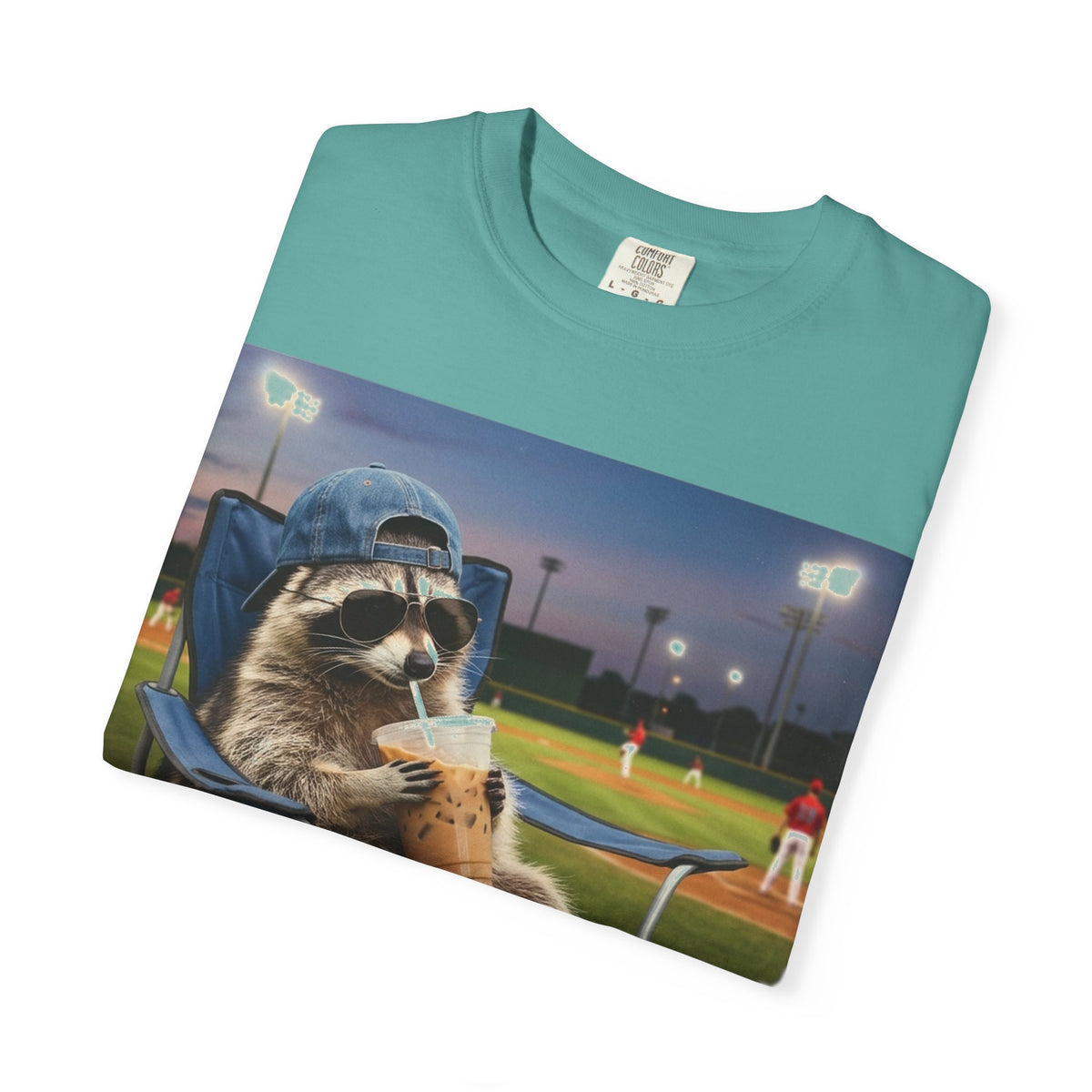 I Live Here Now Baseball Raccoon Shirt, Funny Sports Parent Tee, Iced Coffee Raccoon Shirt, Baseball Mom Gift
