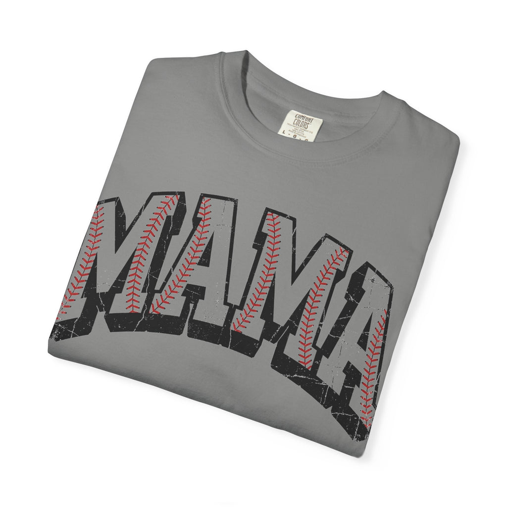 Baseball Mama Shirt, Distressed Baseball Stitch Varsity Tee, Baseball Mom Shirt, Game Day Gift
