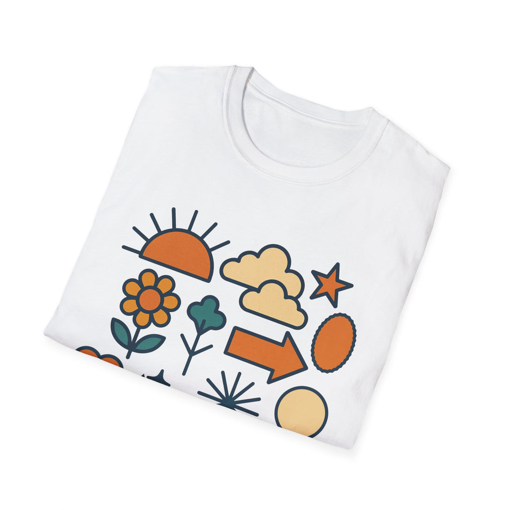 Retro Shapes Shirt, Mid Century Abstract Tee, Modern Art Gift
