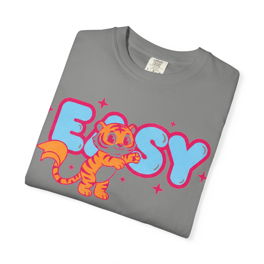 Easy Tiger Centre Cub Shirt, Y2K Retro Bubble Tiger Tee, Pink Sparkle Shirt, Funny Flirty Gift