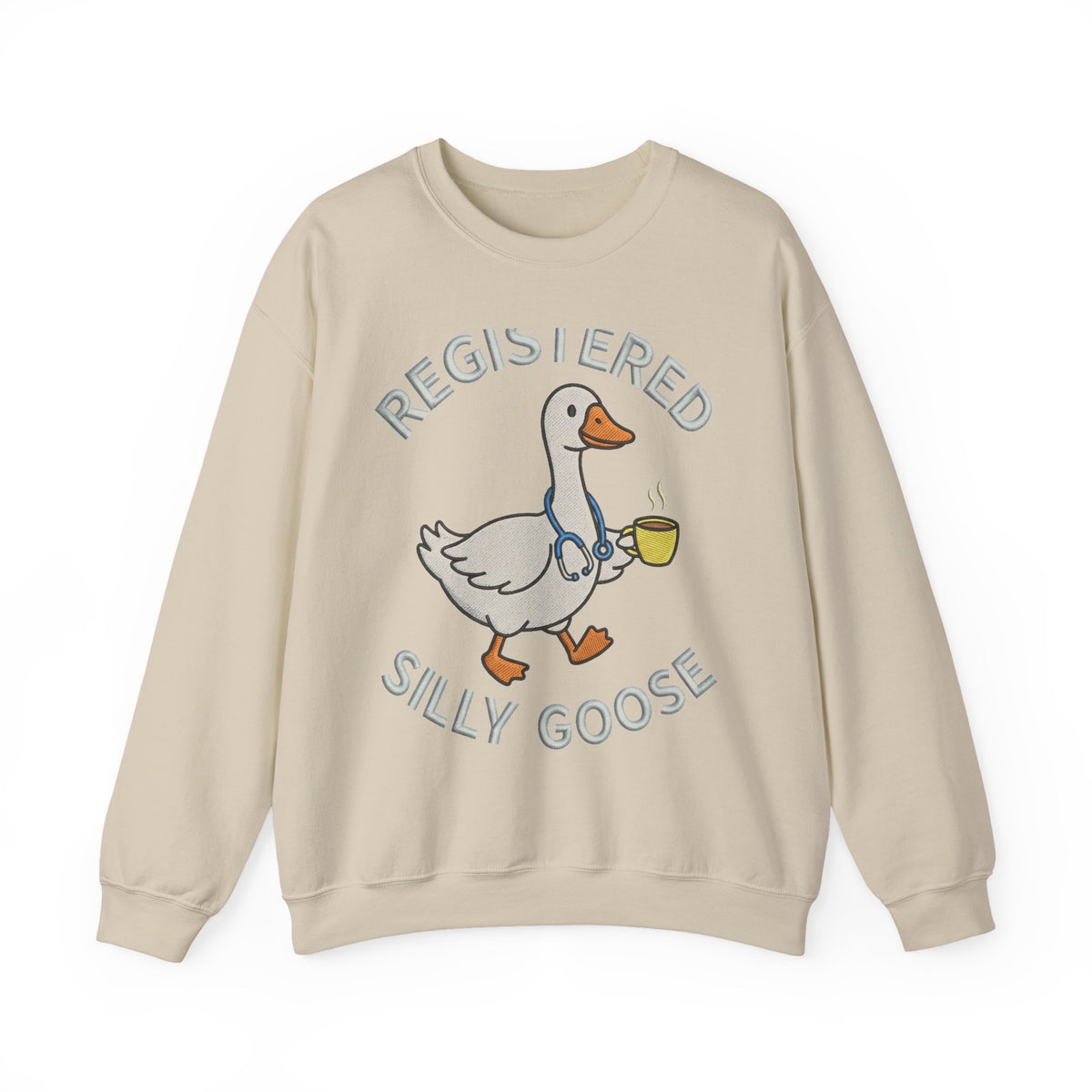 Registered Silly Goose Sweatshirt, Funny Goose Coffee Stethoscope Sweatshirt, Nurse Humor Gift, Silly Goose Nursing Student Sweatshirt, RN S