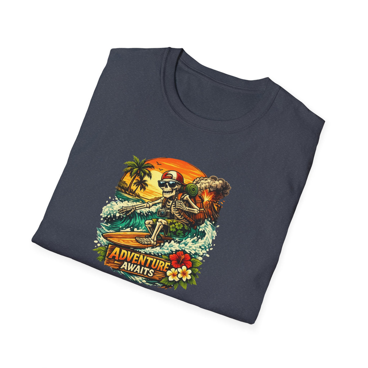 Adventure Awaits Shirt, Retro Dinosaur Outdoor Tee, Explorer Gift
