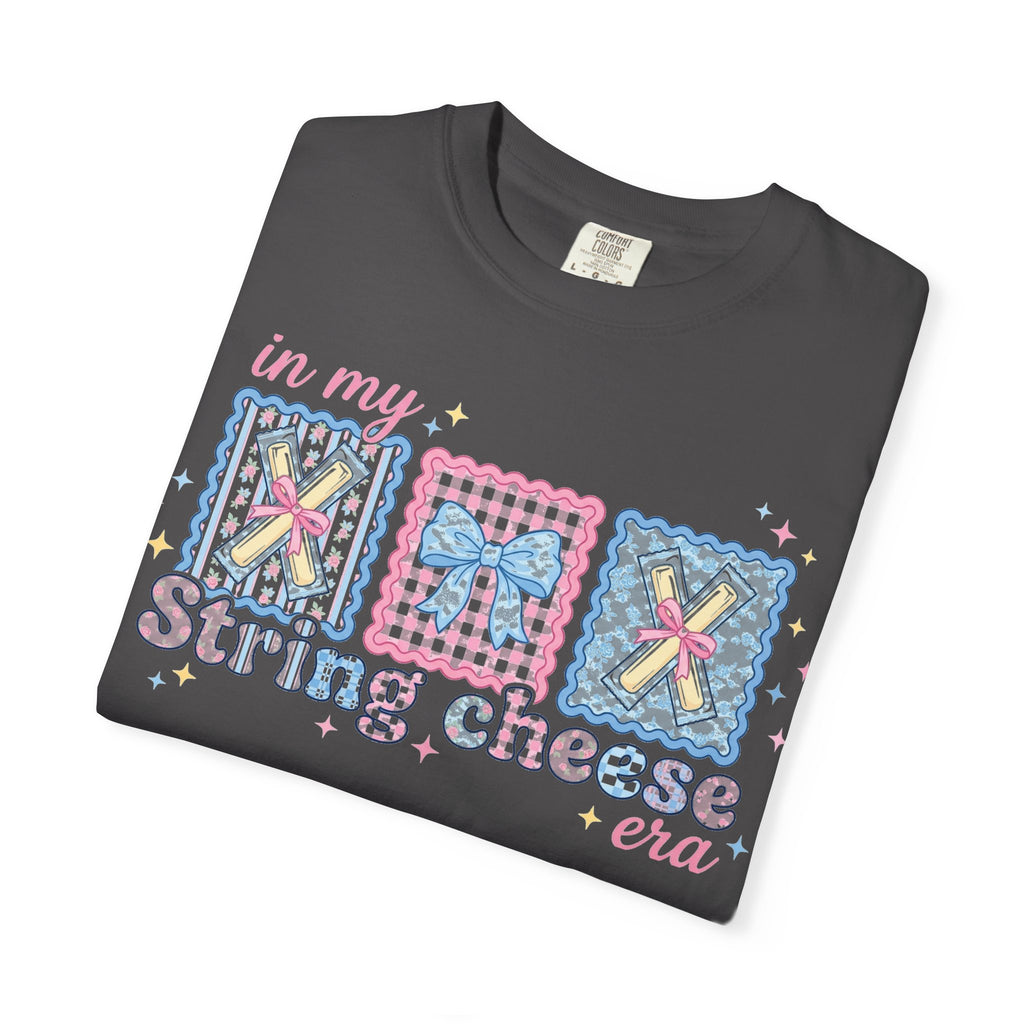 In My String Cheese Era Bow Shirt, Pastel Coquette Snack Tee, Funny Cheese Lover Shirt, Cute Gift