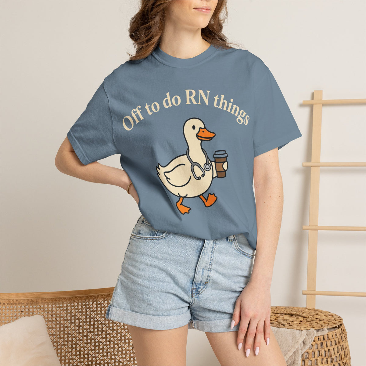 Off To Do RN Things Shirt, Funny Nurse Duck Coffee Tee, Stethoscope Duck Shirt, Nurse Gift