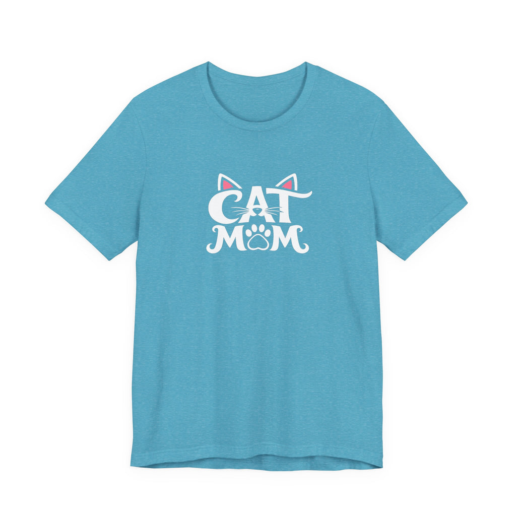 Cat Mom T-Shirt — Cute Paw & Ears Graphic Tee for Cat Lovers