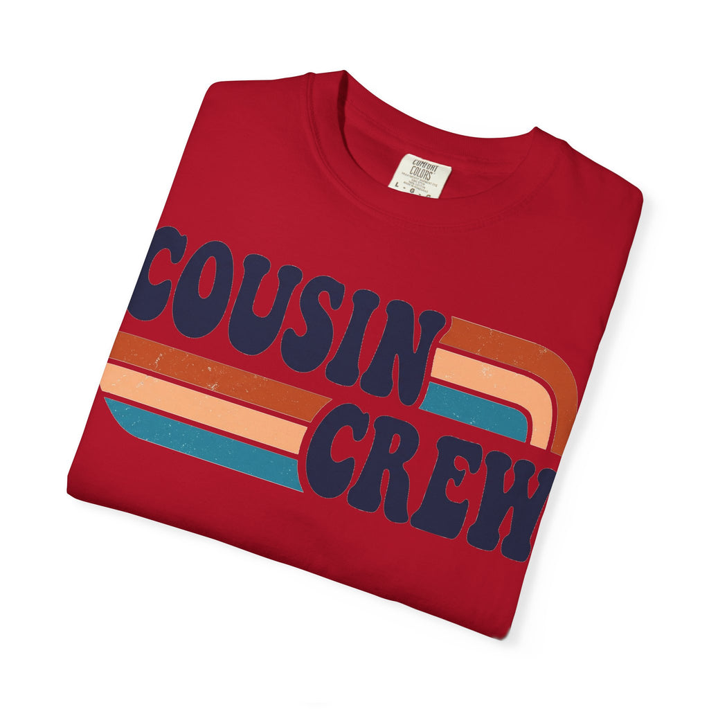 Cousin Crew Rainbow Stripe Shirt, Retro Family Reunion Tee, Matching Cousins Shirt, Family Gift