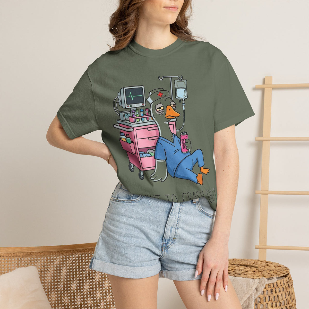 I'm About To Crash Out Shirt, Funny Night Shift Goose Nurse Tee, Burnt Out RN Shirt, Nurse Gift