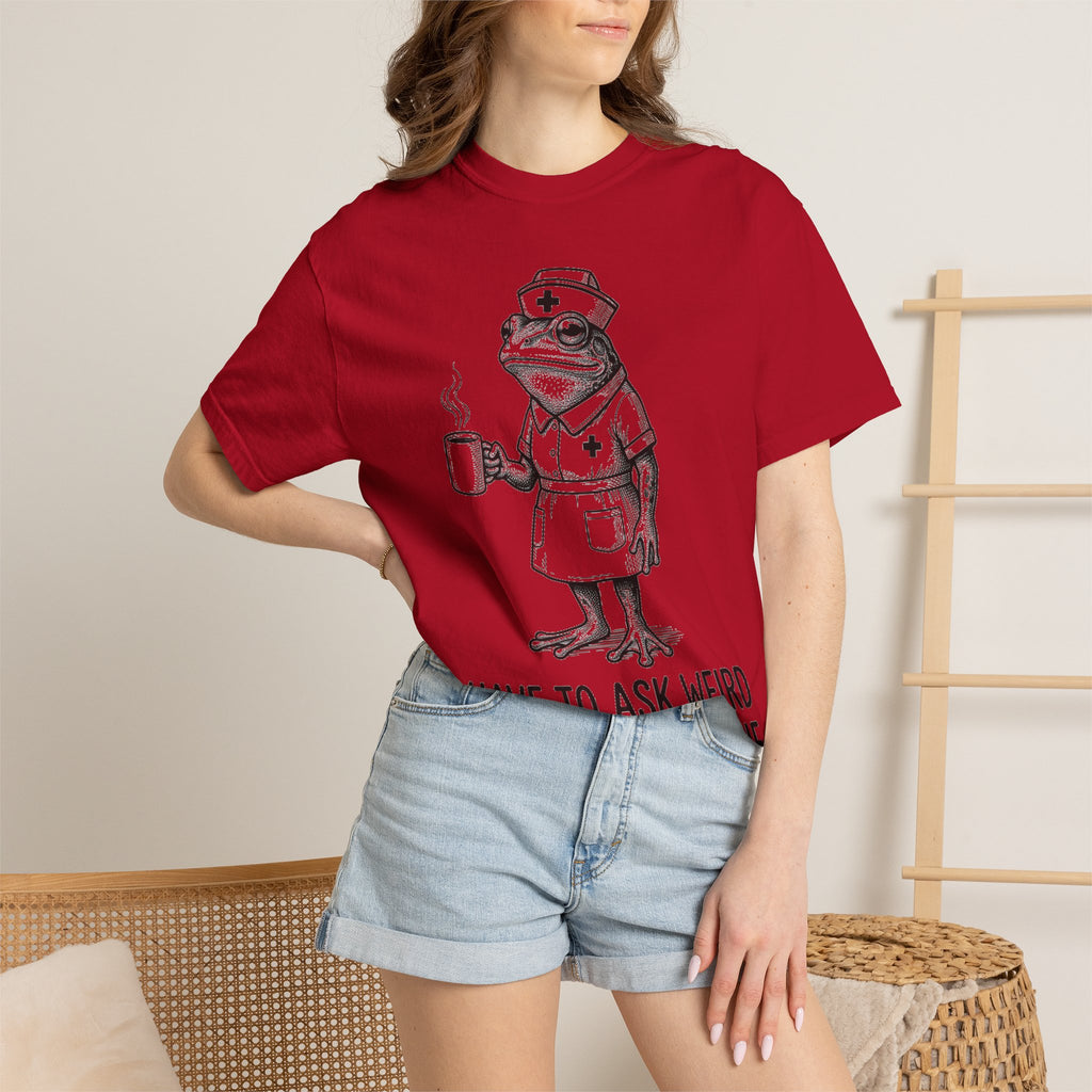 I Have To Ask Weird Stuff Or You'll Die Shirt, Etched Nurse Frog Tee, Funny Triage Shirt, RN Coffee Gift