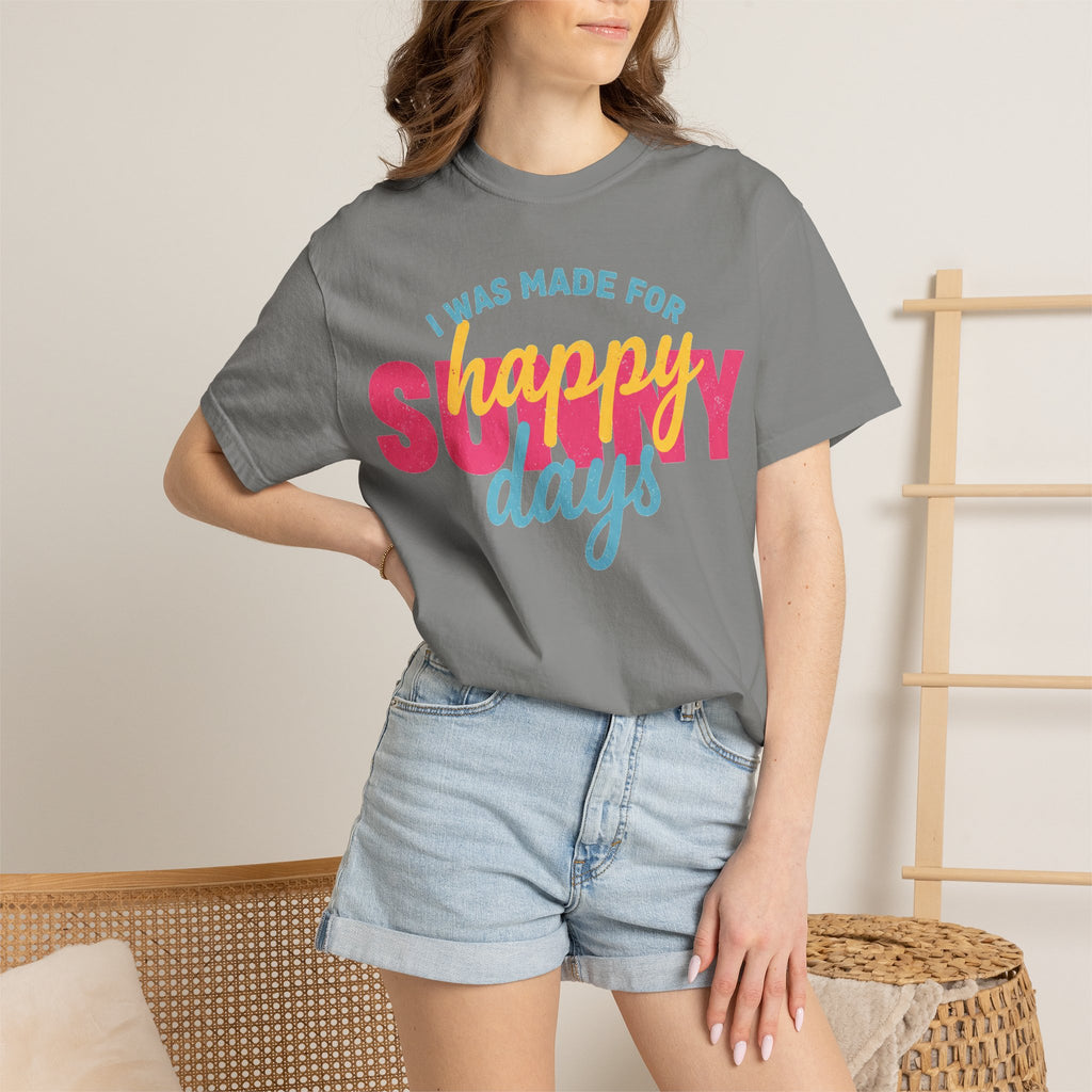 I Was Made For Happy Sunny Days Pastel Shirt, Soft Retro Summer Tee, Beach Vacation Shirt, Summer Gift