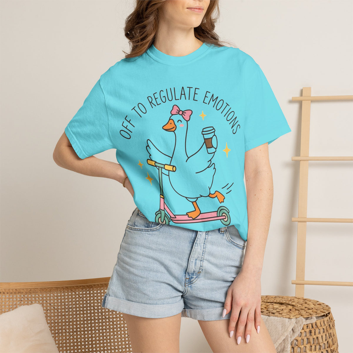 Off To Regulate Emotions Shirt, Funny Therapy Goose Scooter Tee, Mental Health Humor Shirt, Therapist Gift