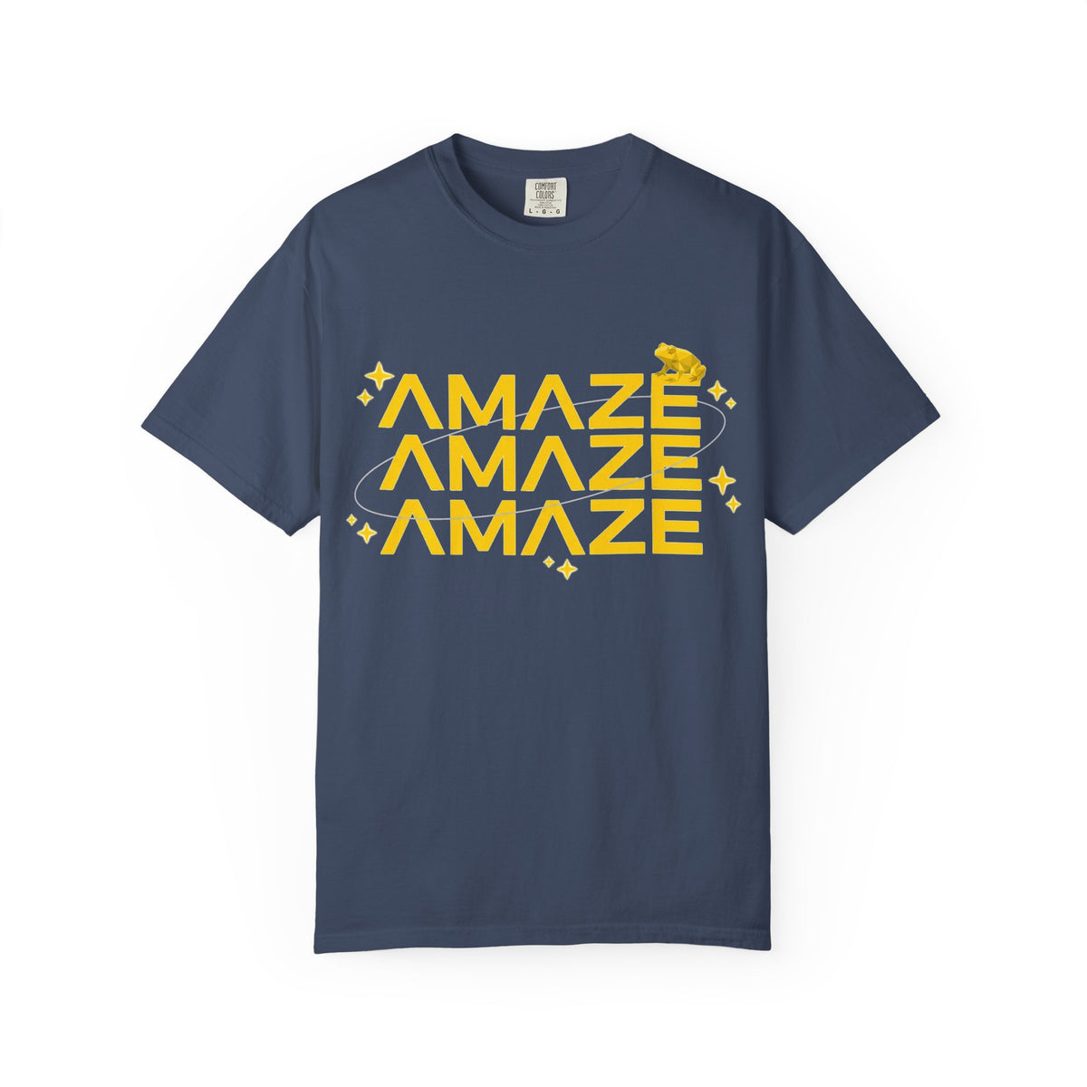 Amaze Amaze Amaze Shirt, Retro Stacked Type Tee, Tiny Frog Graphic Shirt, Funny Minimal Gift