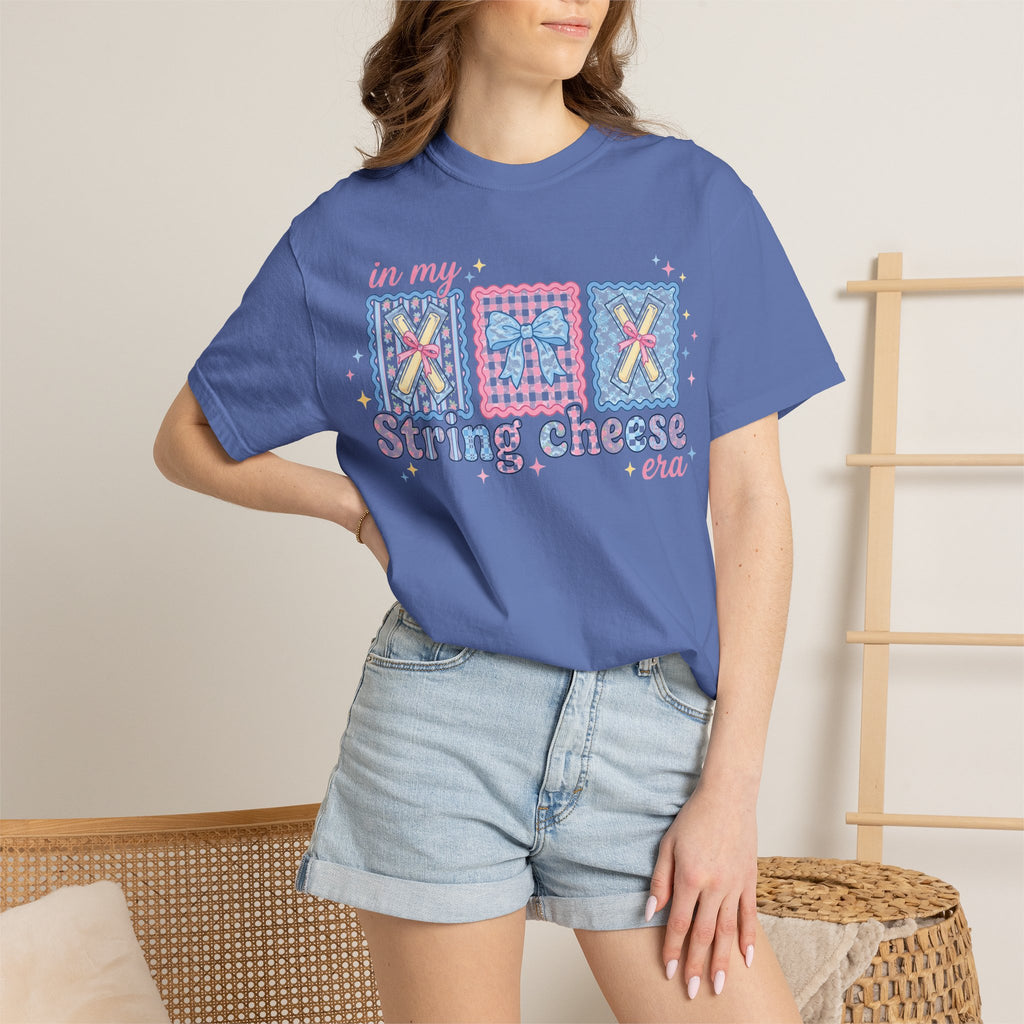In My String Cheese Era Bow Shirt, Pastel Coquette Snack Tee, Funny Cheese Lover Shirt, Cute Gift