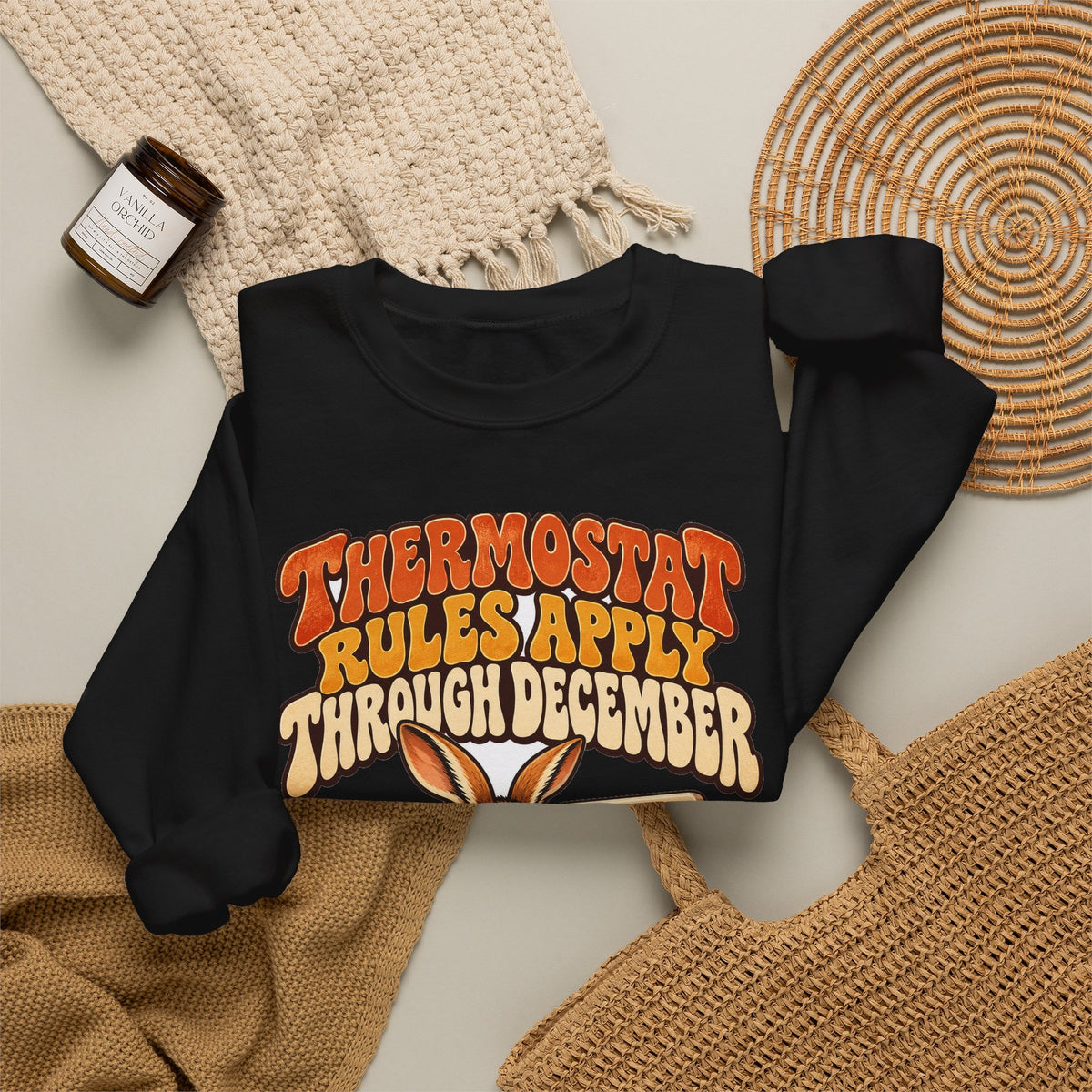 Funny Dad Christmas Gift Thermostat Rules Apply Through December Sweatshirt, Dad Humor Tee, Gift for Dad Husband Father