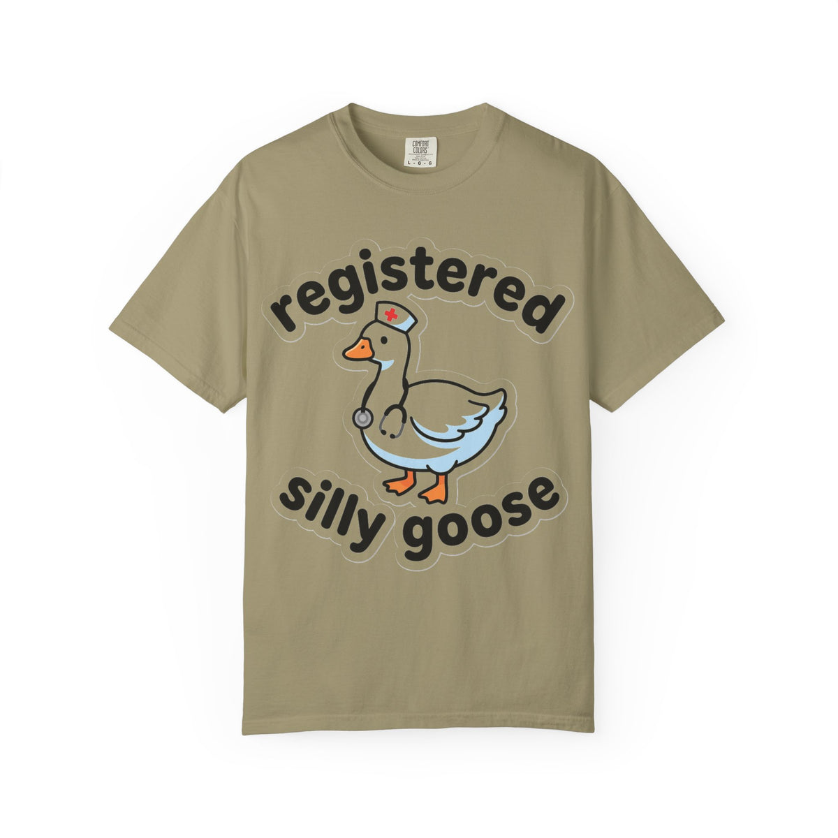 Registered Silly Goose Sticker Style Shirt, Die Cut Nurse Goose Tee, Funny RN Shirt, Nurse Gift