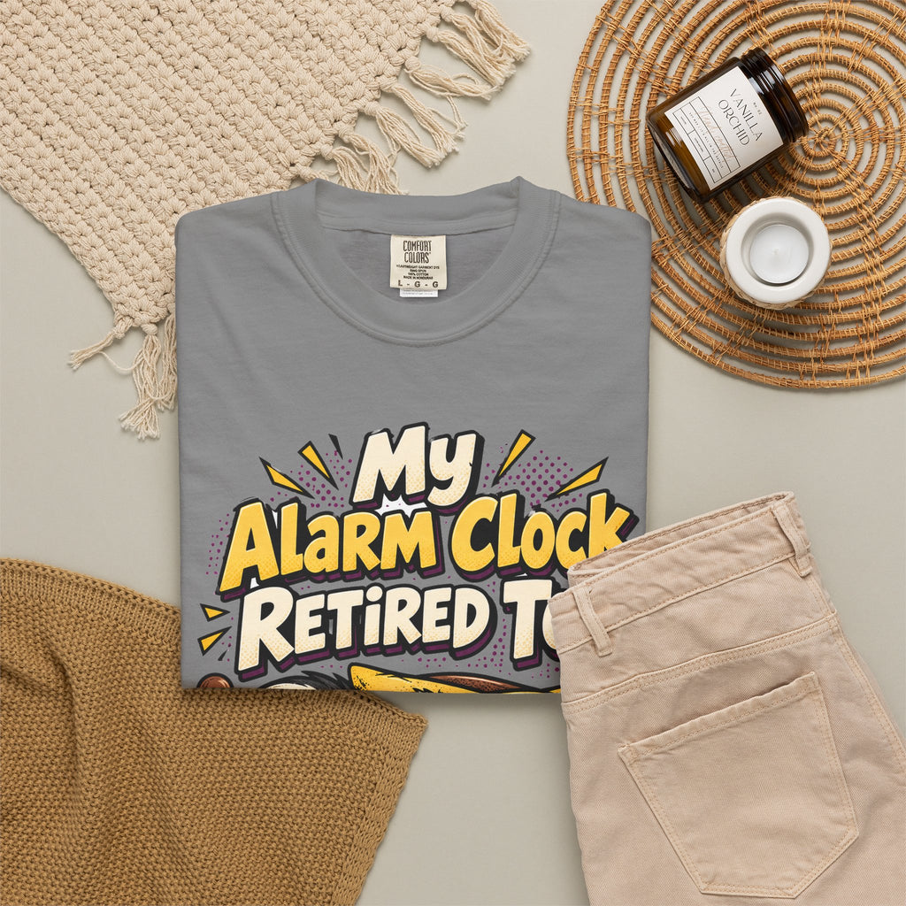 Funny Retirement Shirt My Alarm Clock Retired Too Skunk Shirt, Retirement Gift For Men Women, Newly Retired Humor Comfort Colors Shirt