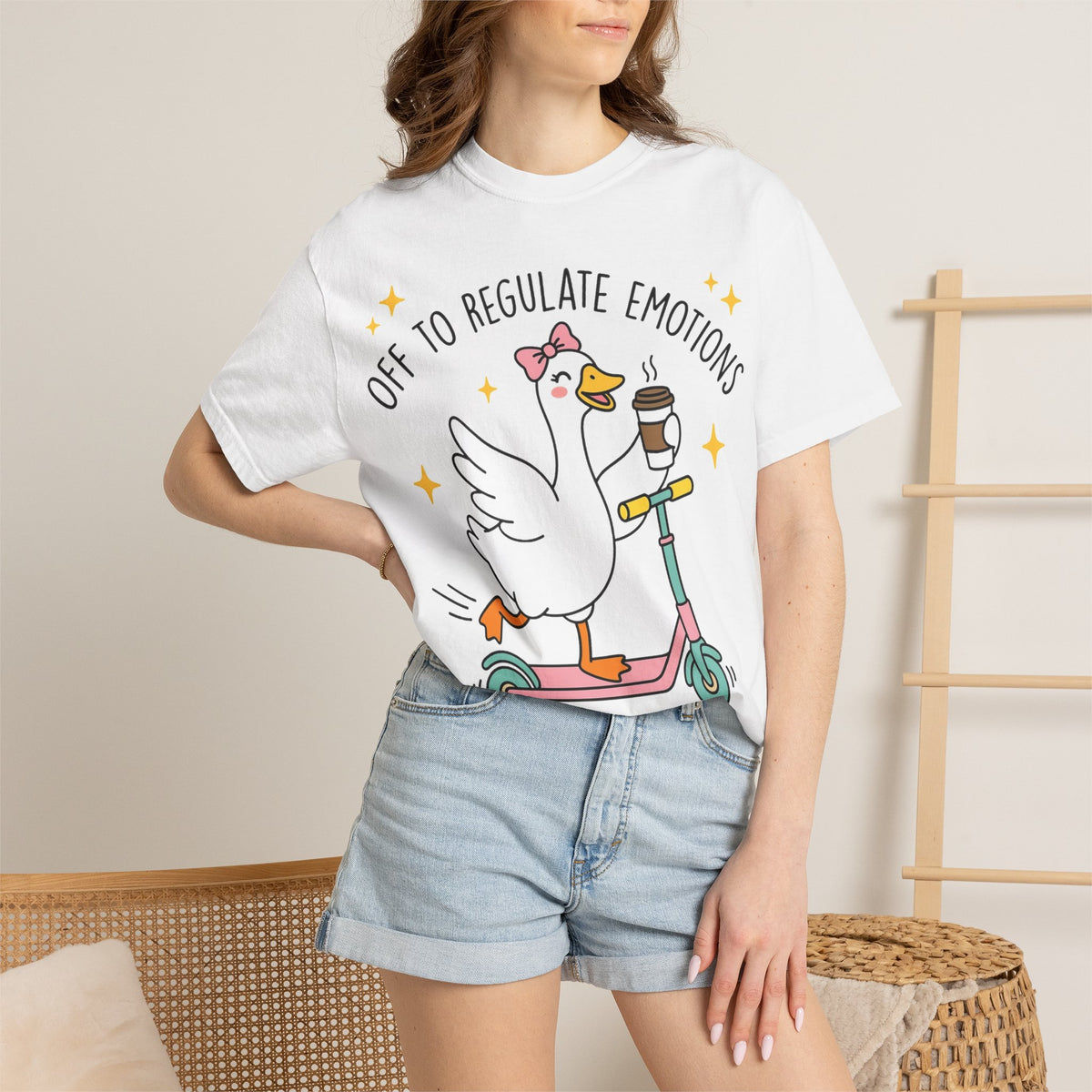 Off To Regulate Emotions Wide Shirt, Scooter Goose Coffee Tee, Funny Mental Health Shirt, Counselor Gift