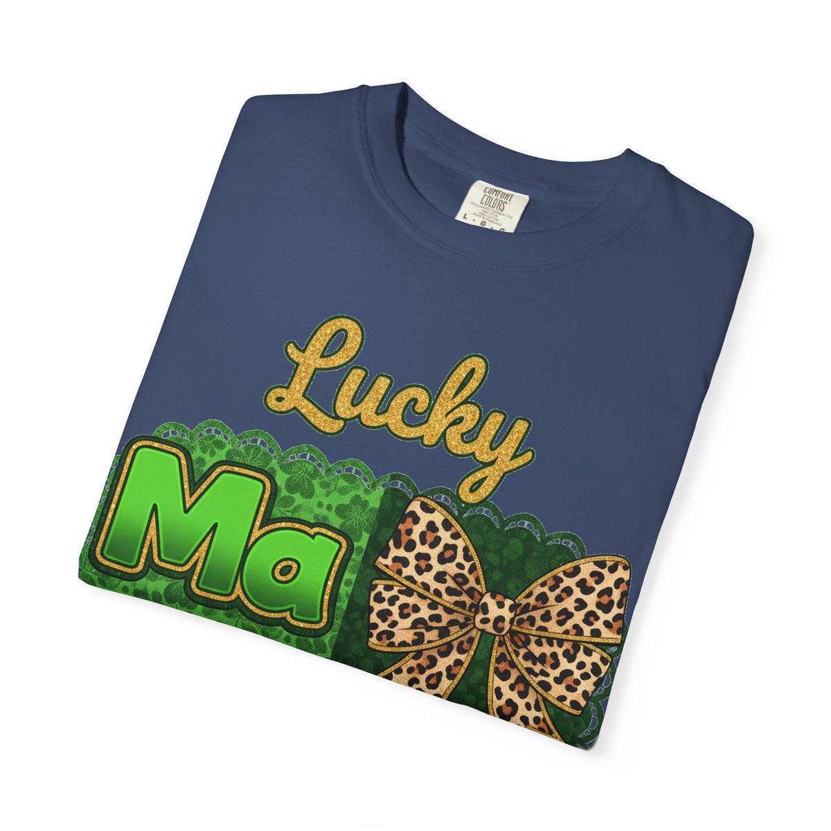 Lucky Mama Quad Shirt, Shamrock Leopard Bow Tee, St Patricks Day Mom Shirt, Irish Mama Gift