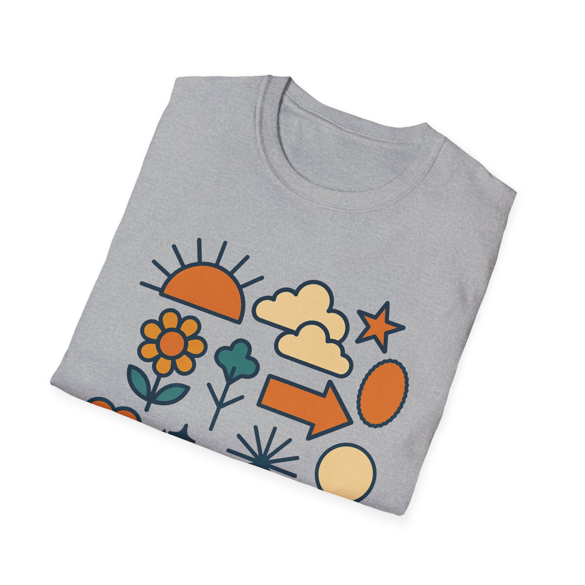 Retro Shapes Shirt, Mid Century Abstract Tee, Modern Art Gift