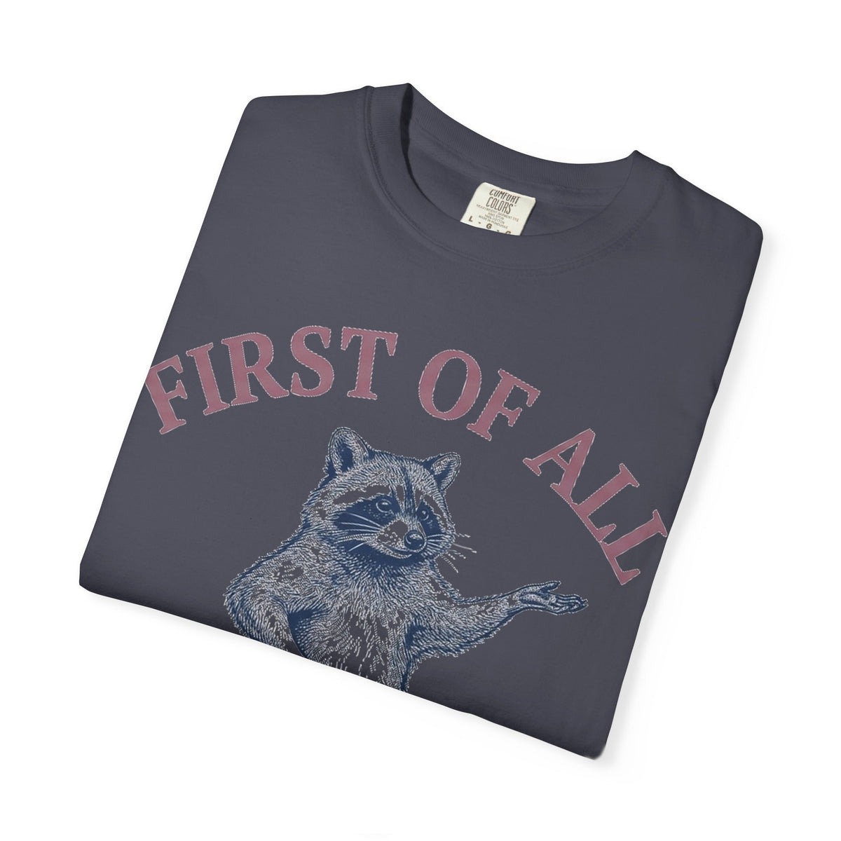First Of All I'm A Delight Shirt, Funny Raccoon Tee, Sassy Vintage Engraving Shirt, Sarcastic Gift