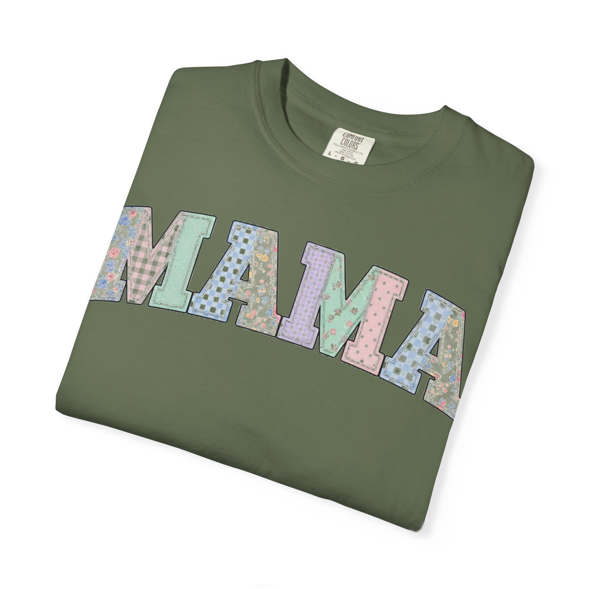 Mama Soft Patchwork Shirt, Small Pastel Applique Tee, Shabby Chic Mama Shirt, Mom Gift