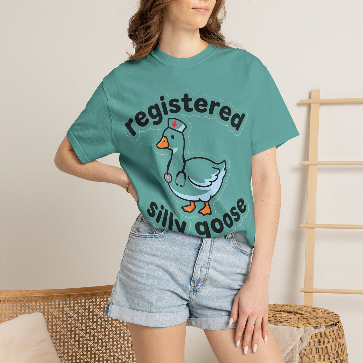 Registered Silly Goose Sticker Style Shirt, Die Cut Nurse Goose Tee, Funny RN Shirt, Nurse Gift