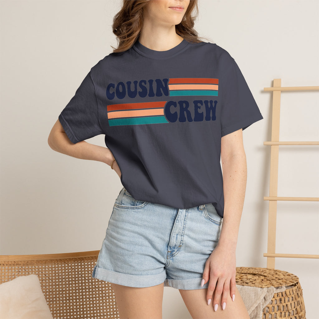 Cousin Crew Retro Stripe Shirt, Vintage Matching Family Tee, Cousin Reunion Shirt, Family Gift