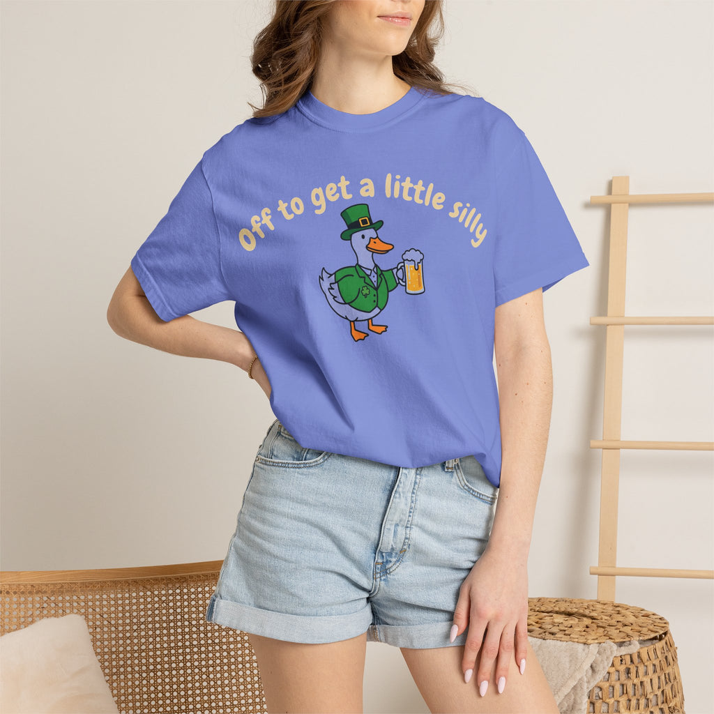 Off To Get A Little Silly Shirt, St Patricks Day Duck Beer Tee, Funny Irish Duck Shirt, Paddys Day Gift