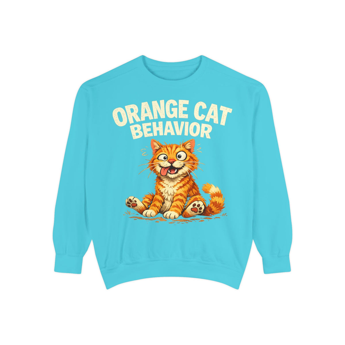 Orange Cat Behavior Sweatshirt — Cute Ginger Kitty Graphic Pullover